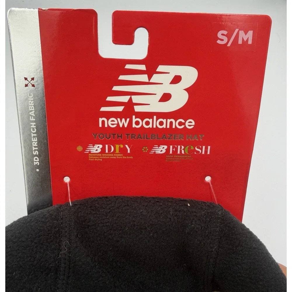 New Balance Youth Trailblazer Fleece Hat Black S/M Reflective